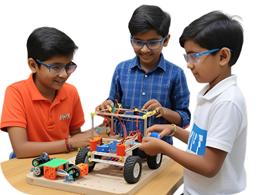 Students working